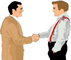 Handshaking men